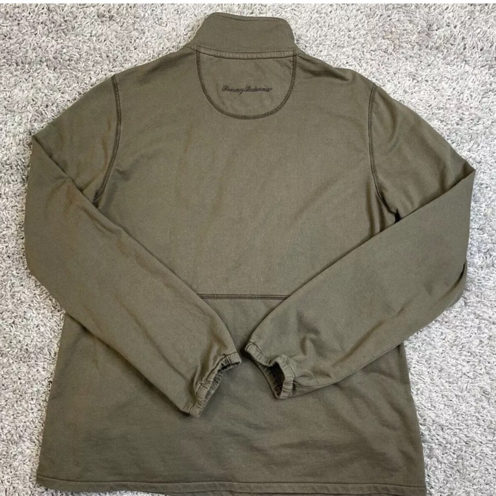 Tommy Bahama Women’s Olive Green Pullover Quarter Zip Cotton Sweatshirt Size M - Picture 5 of 11